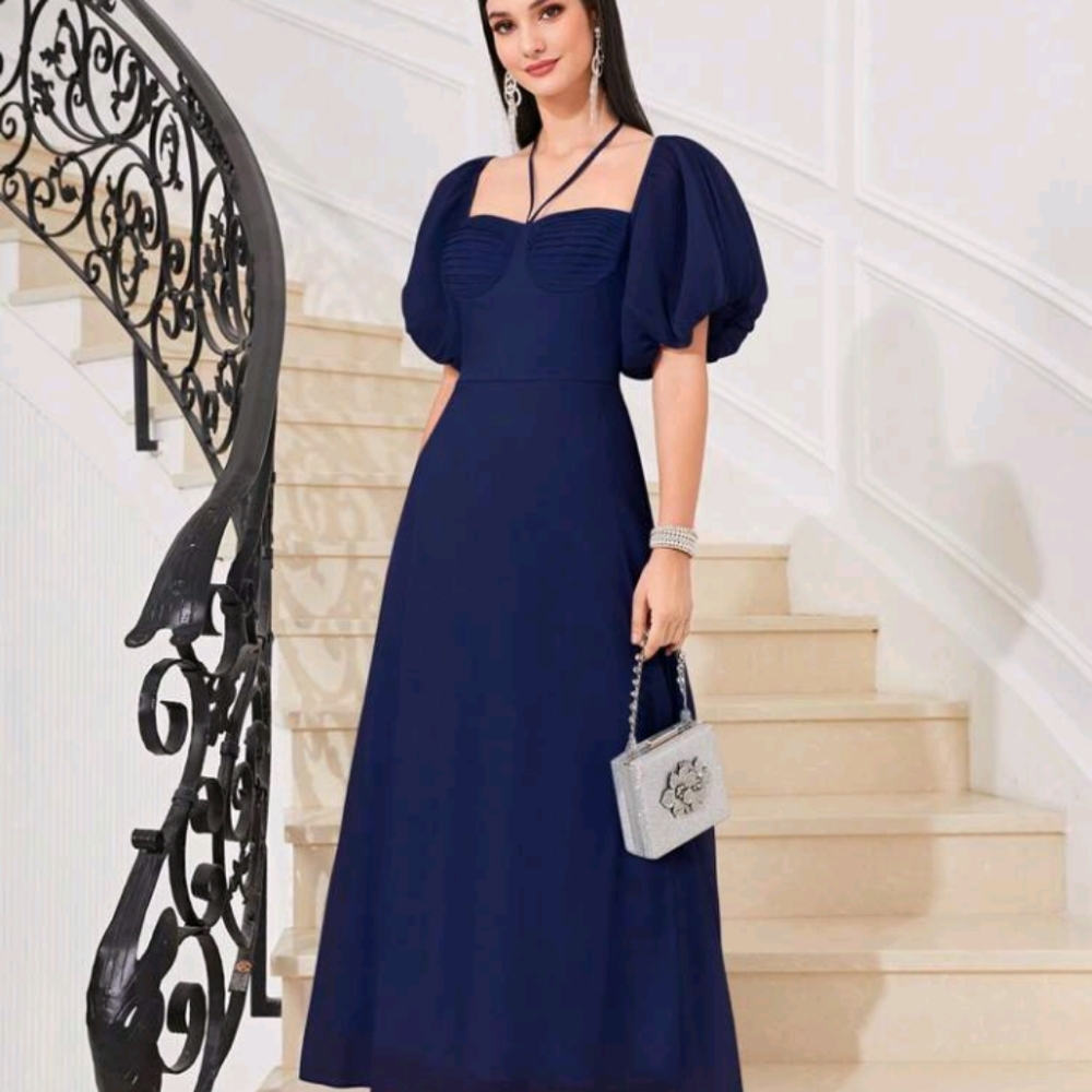 Puff sleeve elegant dress